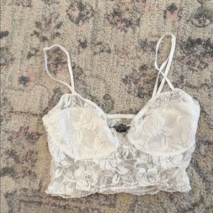 Boys Lie White Lace Crop Top